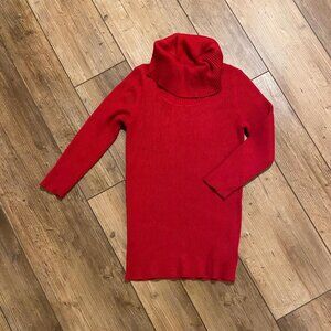 PETER NYGARD Sweater Womens Ribbed Red Cowl Neck 3/4 Sleeve Top Size Medium